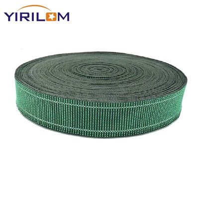 1.4mm-1.5mm ความหนา โซฟา Webbing วัสดุยาง Polypropylene ในสีเขียวสําหรับความต้องการของคุณ