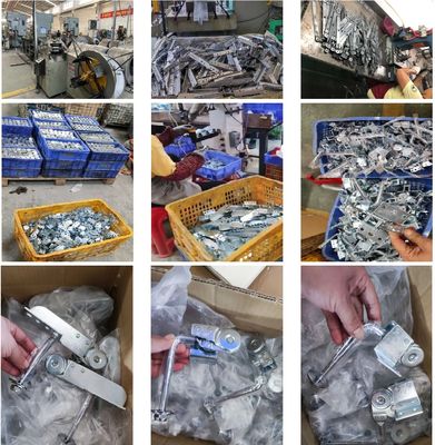 บานพับโซฟาเชื่อมต่อเฟอร์นิเจอร์ขายส่ง กลไกที่วางแขนปรับได้ เหล็กสีเงิน บานพับพนักพิงศีรษะโซฟา