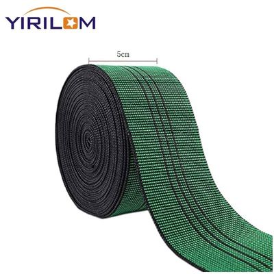 ขายร้อน ราคาโรงงาน 4.8 ซม สีเขียว พอลิโพรพีเลน ไฟเบอร์ยืดหยุ่นเทปโซฟา Webbing