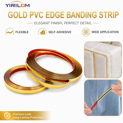 ราคาดี แถบปิดขอบ PVC สีทอง ผิวด้านเมทัลลิก กว้าง 13 มม. สูง 2.8 มม. สำหรับตกแต่งขอบเฟอร์นิเจอร์ ออนไลน์